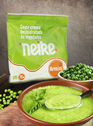 Sopa crema de arvejas con vegetales deshidratados